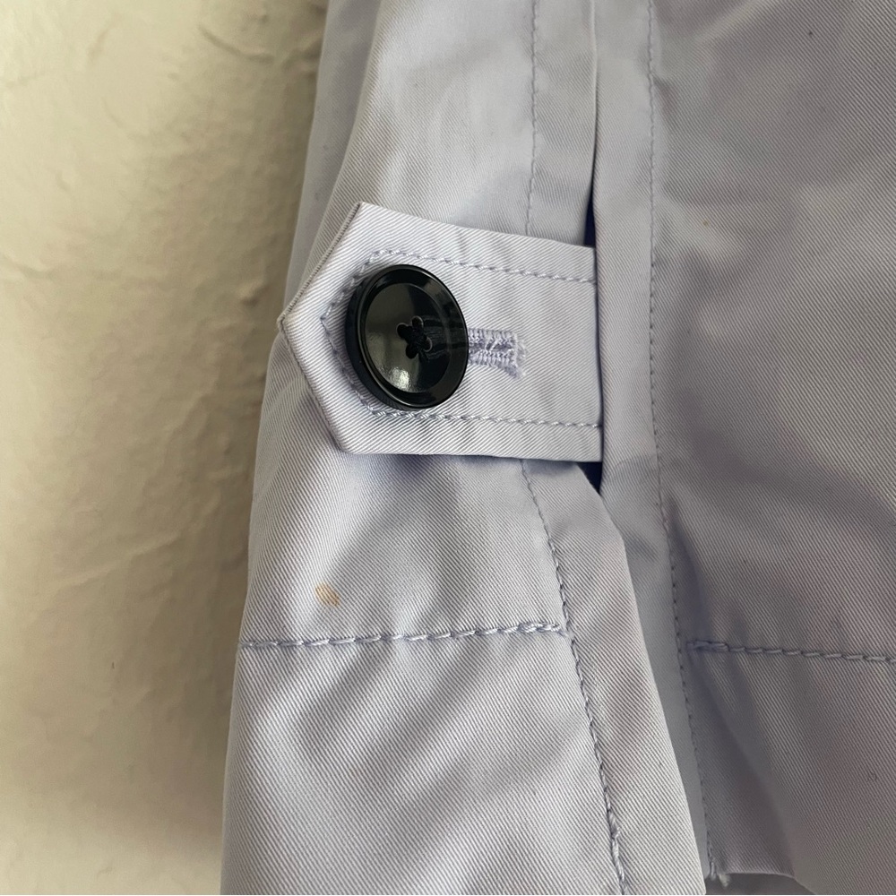 Banana Republic Water-Resistant Modern Trench Coat in Blue. Size Medium - Picture 11 of 12